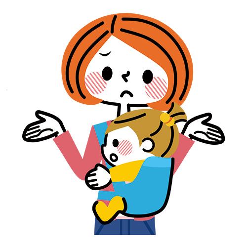 女性と子供イラスト